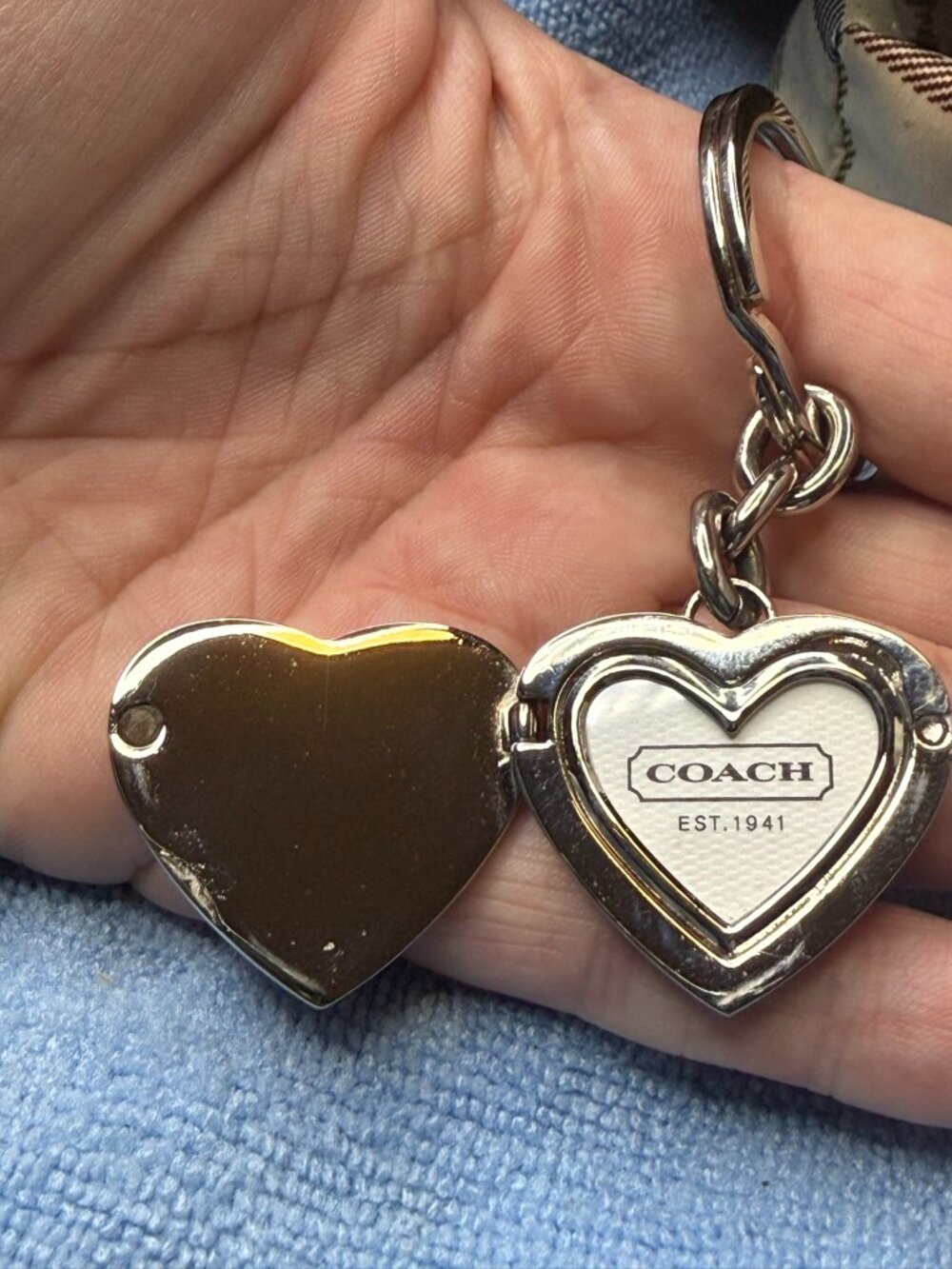 Coach Y2K Pink Heart Locket Key Fob/Keychain with dustbag - Picture 5 of 5